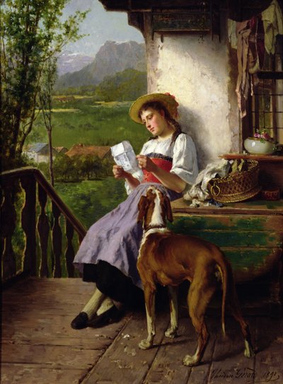 Mädchen liest einen Brief, 1891 von Theodore Gerard